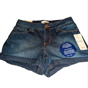 NWT Jessica Simpson Forever Roll Cuff Soft Knit Denim Jean Cowgirl Shorts